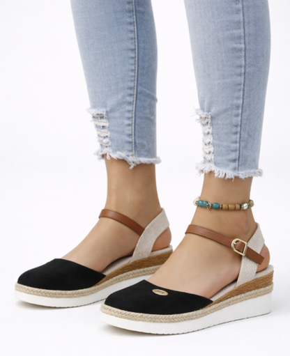 Wedge Espadrille Sandals Women – Criss-Cross Strap & Braided Rope Heel, Patio Season Summer Chic