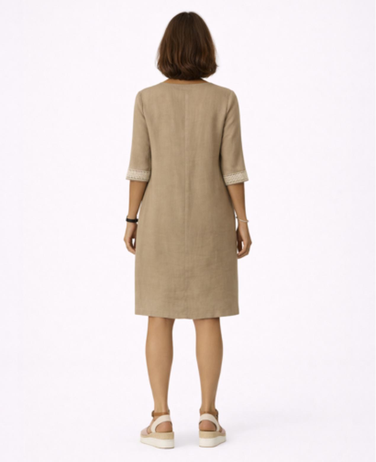 Embroidered Boho Dress Women – Deep V-Neck & Contrast Sleeves, Summer Wedding Cottage