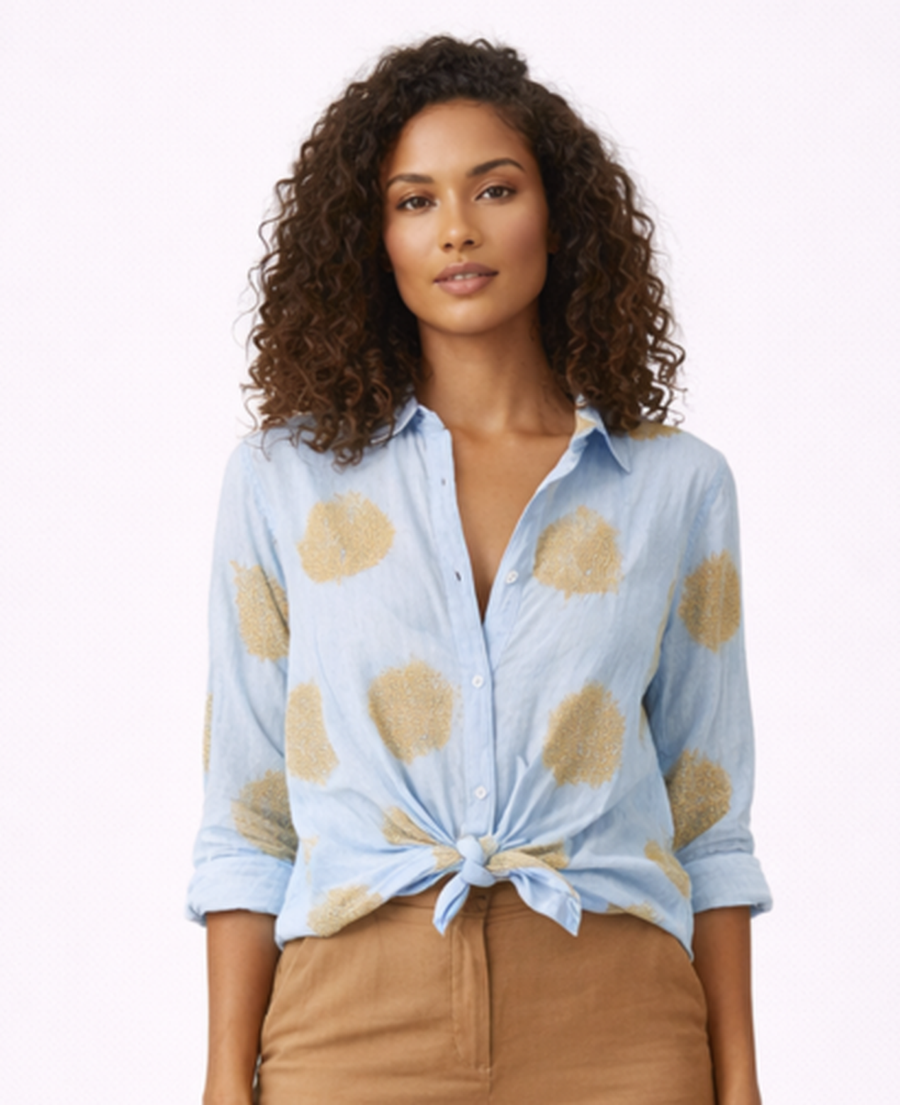 Floral Print Boho Blouse Women – Lightweight Long-Sleeve & Button-Front, Casual Summer Relaxed